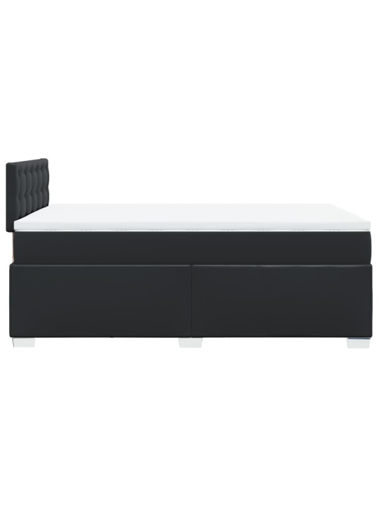 Box spring postel s matrací černá 120x190 cm umělá kůže