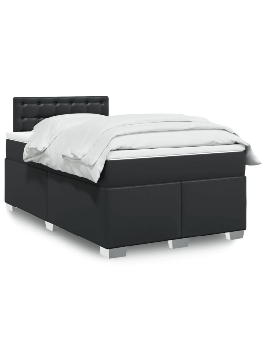 Box spring postel s matrací černá 120x190 cm umělá kůže