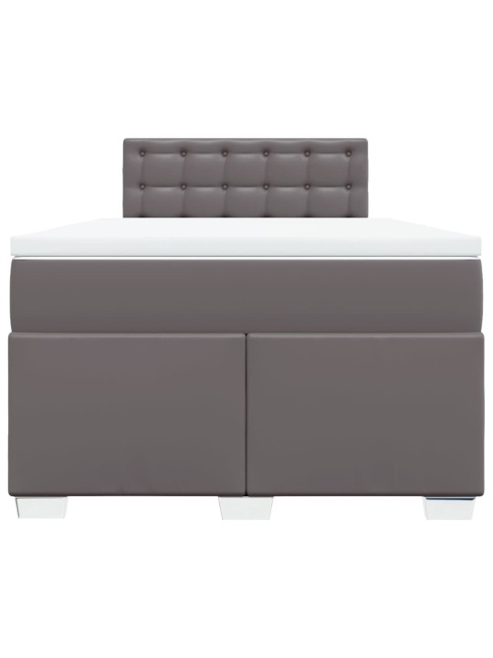 Box spring postel s matrací šedá 120x190 cm umělá kůže