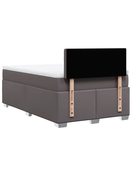Box spring postel s matrací šedá 120x190 cm umělá kůže