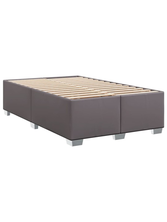Box spring postel s matrací šedá 120x190 cm umělá kůže