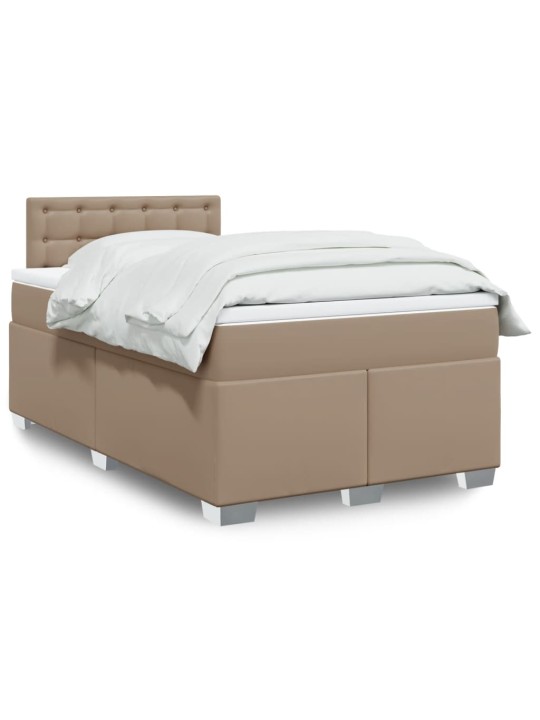 Box spring postel s matrací cappuccino 120x190 cm umělá kůže