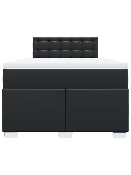 Box spring postel s matrací černá 120 x 200 cm umělá kůže