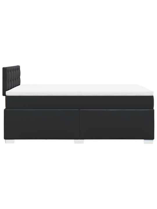 Box spring postel s matrací černá 120 x 200 cm umělá kůže