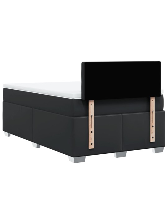 Box spring postel s matrací černá 120 x 200 cm umělá kůže