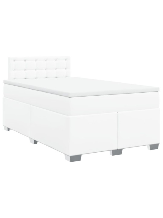 Box spring postel s matrací bílá 120x200 cm umělá kůže