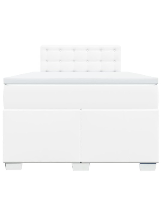 Box spring postel s matrací bílá 120x200 cm umělá kůže