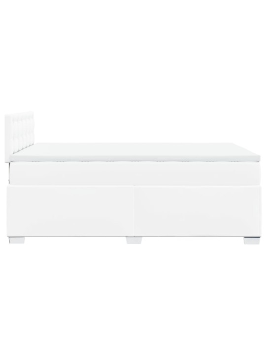 Box spring postel s matrací bílá 120x200 cm umělá kůže