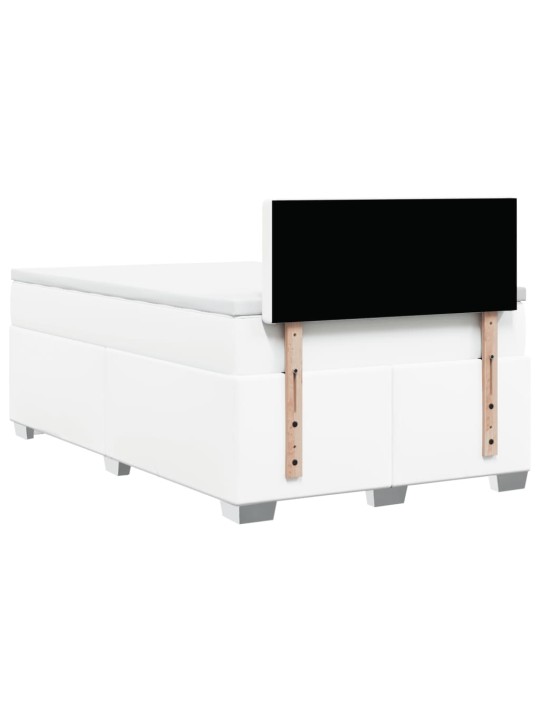 Box spring postel s matrací bílá 120x200 cm umělá kůže