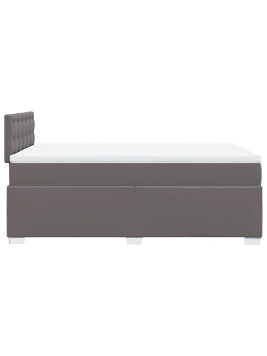 Box spring postel s matrací šedá 120x200 cm umělá kůže