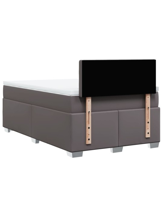 Box spring postel s matrací šedá 120x200 cm umělá kůže