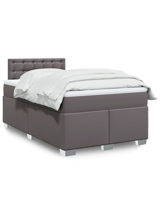 Box spring postel s matrací šedá 120x200 cm umělá kůže