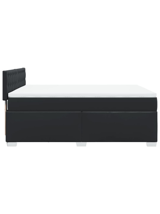 Box spring postel s matrací černá 140 x 190 cm umělá kůže