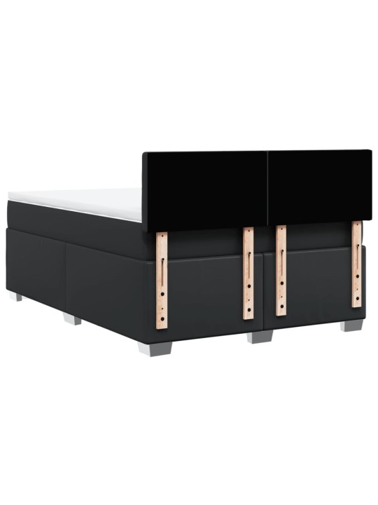 Box spring postel s matrací černá 140 x 190 cm umělá kůže