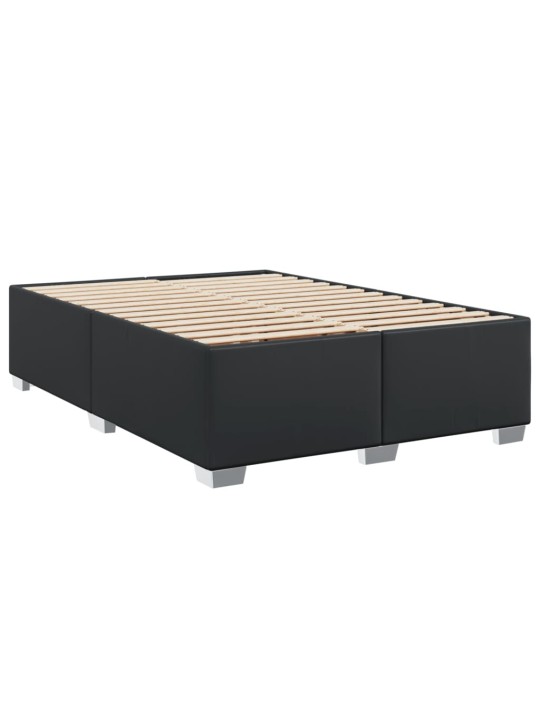 Box spring postel s matrací černá 140 x 190 cm umělá kůže