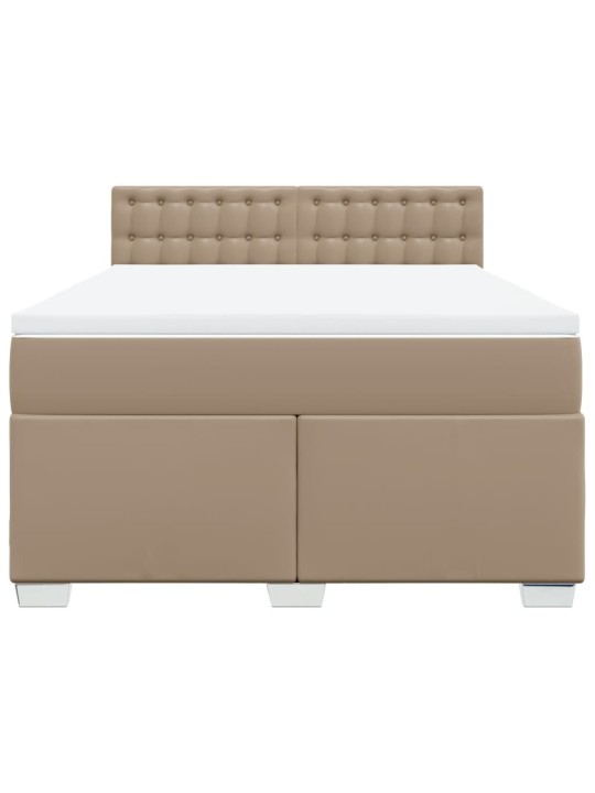 Box spring postel s matrací cappuccino 140x190 cm umělá kůže