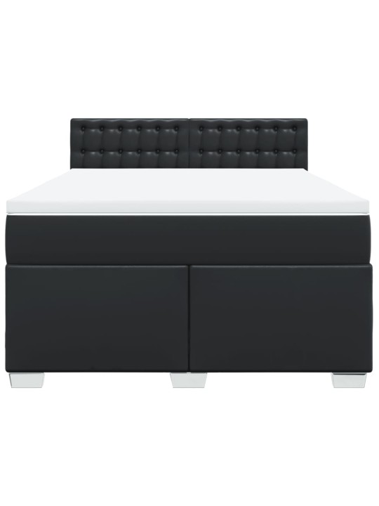 Box spring postel s matrací černá 140x200 cm umělá kůže