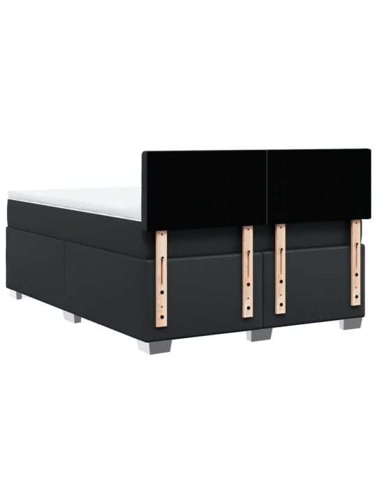 Box spring postel s matrací černá 140x200 cm umělá kůže