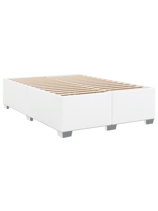 Box spring postel s matrací bílá 140x200 cm umělá kůže