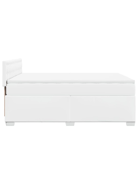 Box spring postel s matrací bílá 140x200 cm umělá kůže