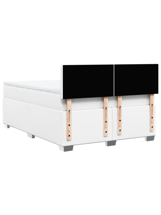 Box spring postel s matrací bílá 140x200 cm umělá kůže