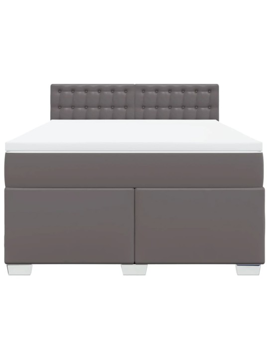 Box spring postel s matrací šedá 140x200 cm umělá kůže