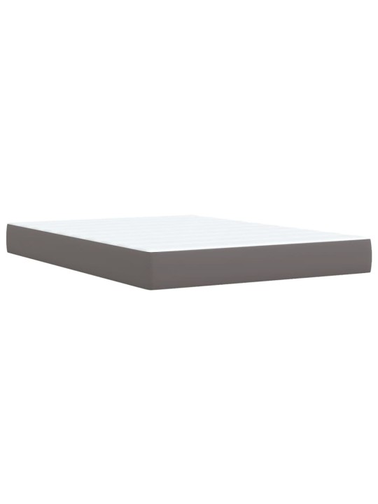 Box spring postel s matrací šedá 140x200 cm umělá kůže