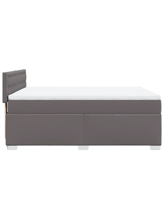Box spring postel s matrací šedá 140x200 cm umělá kůže