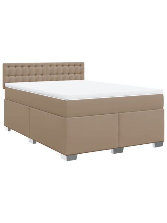 Box spring postel s matrací cappuccino 140x200 cm umělá kůže