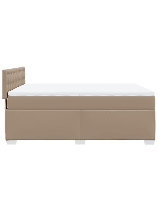Box spring postel s matrací cappuccino 140x200 cm umělá kůže