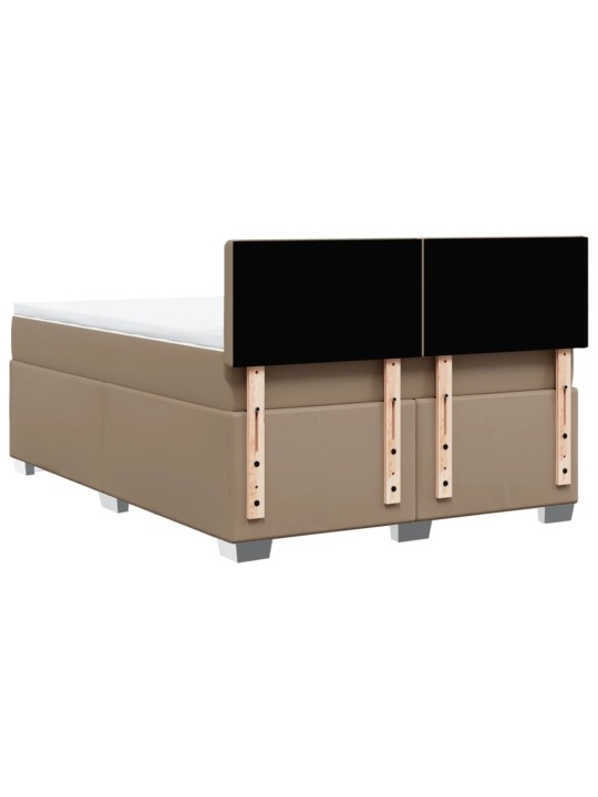 Box spring postel s matrací cappuccino 140x200 cm umělá kůže