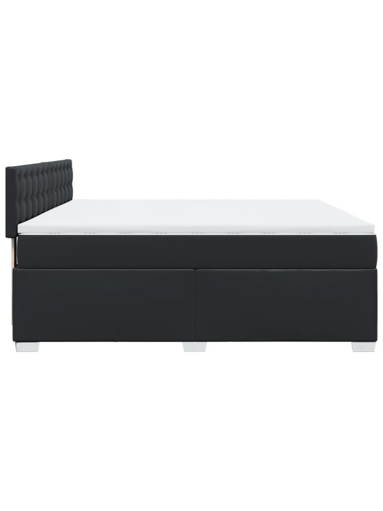 Box spring postel s matrací černá 180x200 cm umělá kůže