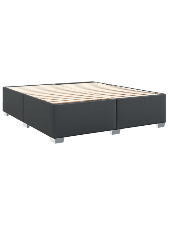 Box spring postel s matrací černá 180x200 cm umělá kůže