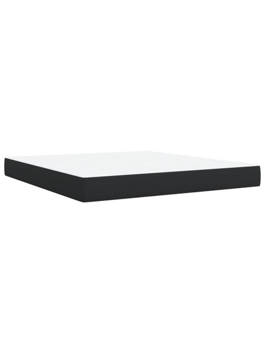 Box spring postel s matrací černá 180x200 cm umělá kůže