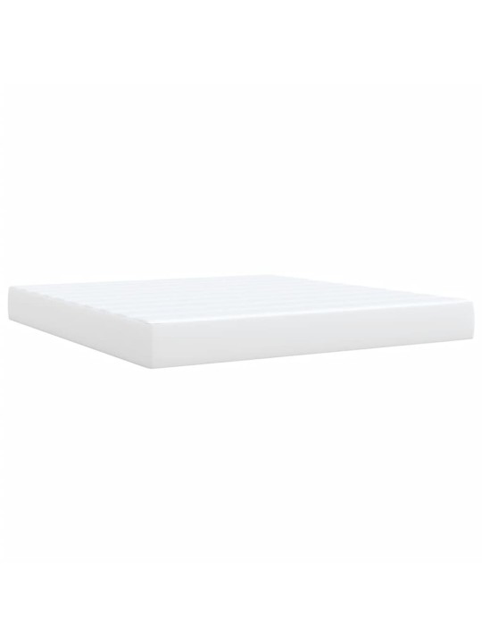 Box spring postel s matrací bílá 180x200 cm umělá kůže