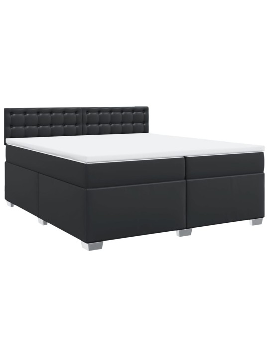 Box spring postel s matrací černá 200x200 cm umělá kůže