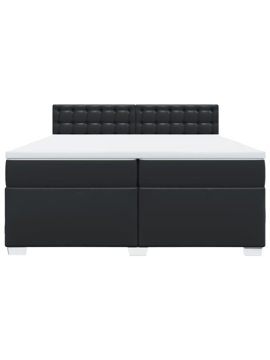 Box spring postel s matrací černá 200x200 cm umělá kůže
