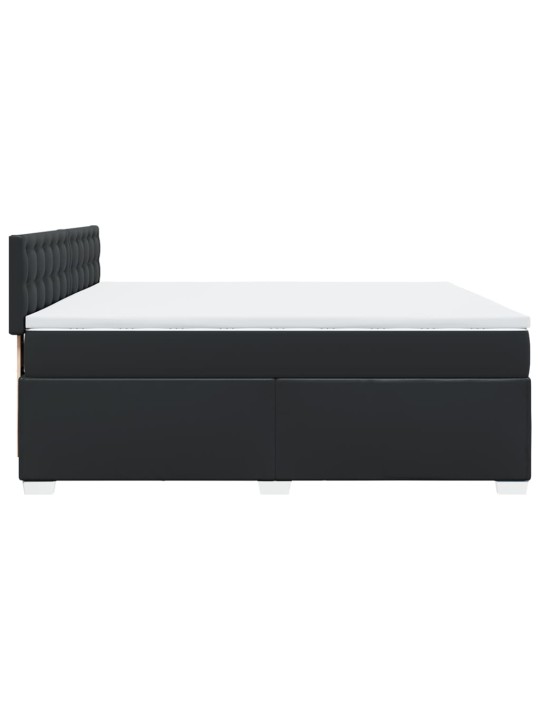 Box spring postel s matrací černá 200x200 cm umělá kůže