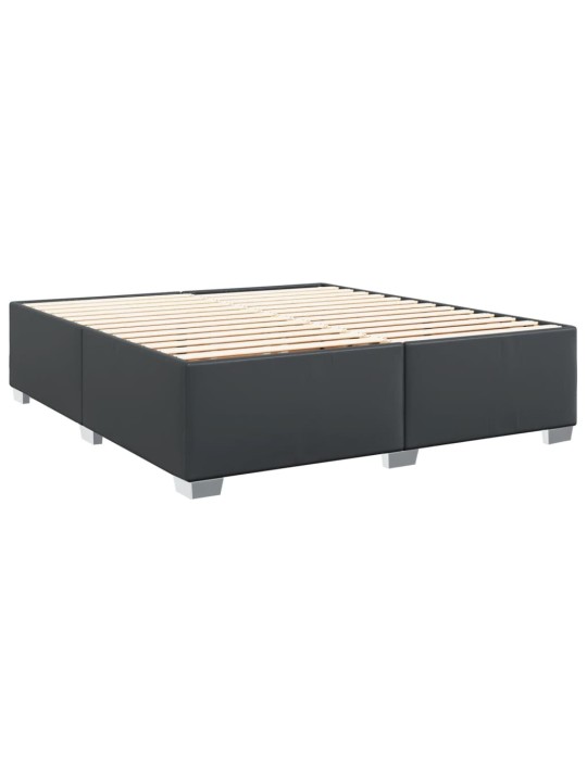 Box spring postel s matrací černá 200x200 cm umělá kůže