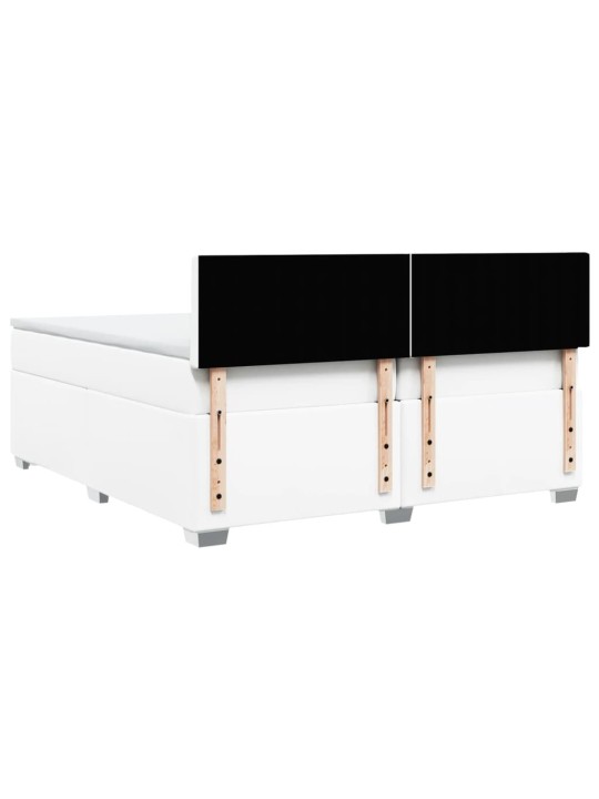 Box spring postel s matrací bílá 200x200 cm umělá kůže