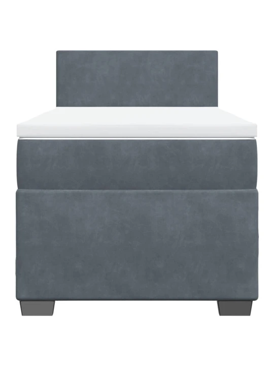 Box spring postel s matrací tmavě šedá 80 x 200 cm samet
