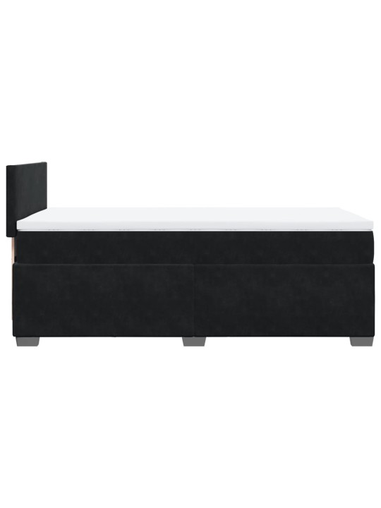 Box spring postel s matrací černá 80 x 200 cm samet