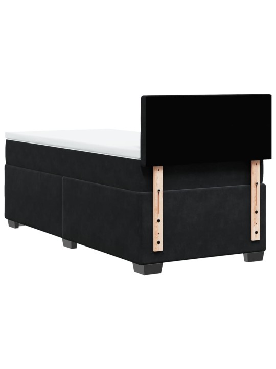 Box spring postel s matrací černá 80 x 200 cm samet