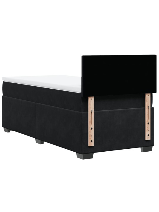 Box spring postel s matrací černá 90x190 cm samet