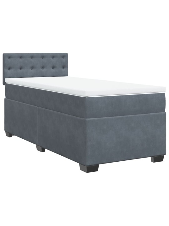 Box spring postel s matrací tmavě šedá 90x190 cm samet