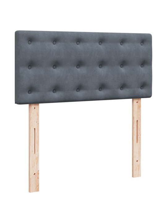 Box spring postel s matrací tmavě šedá 90x190 cm samet