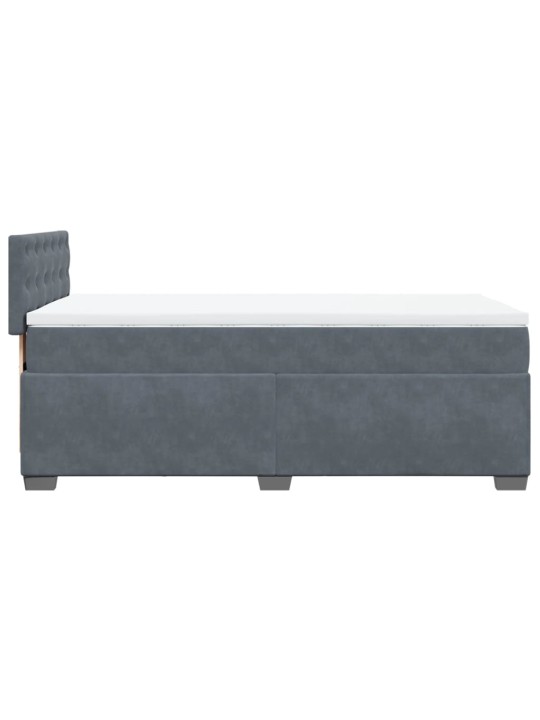 Box spring postel s matrací tmavě šedá 90x190 cm samet