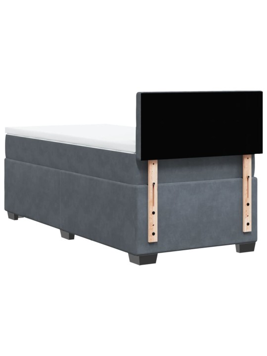 Box spring postel s matrací tmavě šedá 90x190 cm samet