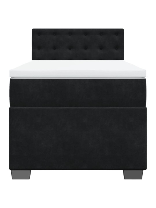 Box spring postel s matrací černá 90x190 cm samet