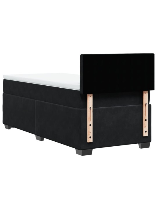 Box spring postel s matrací černá 90x190 cm samet